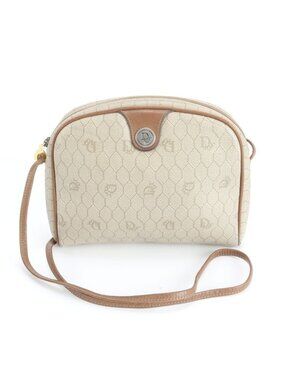 Dior Vintage Honeycomb Pattern Leather Shoulder Bag Crossbody Rem